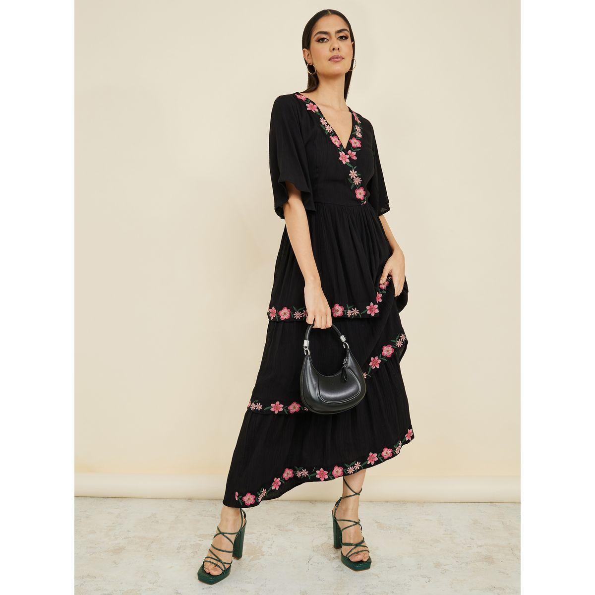 فستان طويل باكمام قصيرة-women-clothing-dresses-image-1