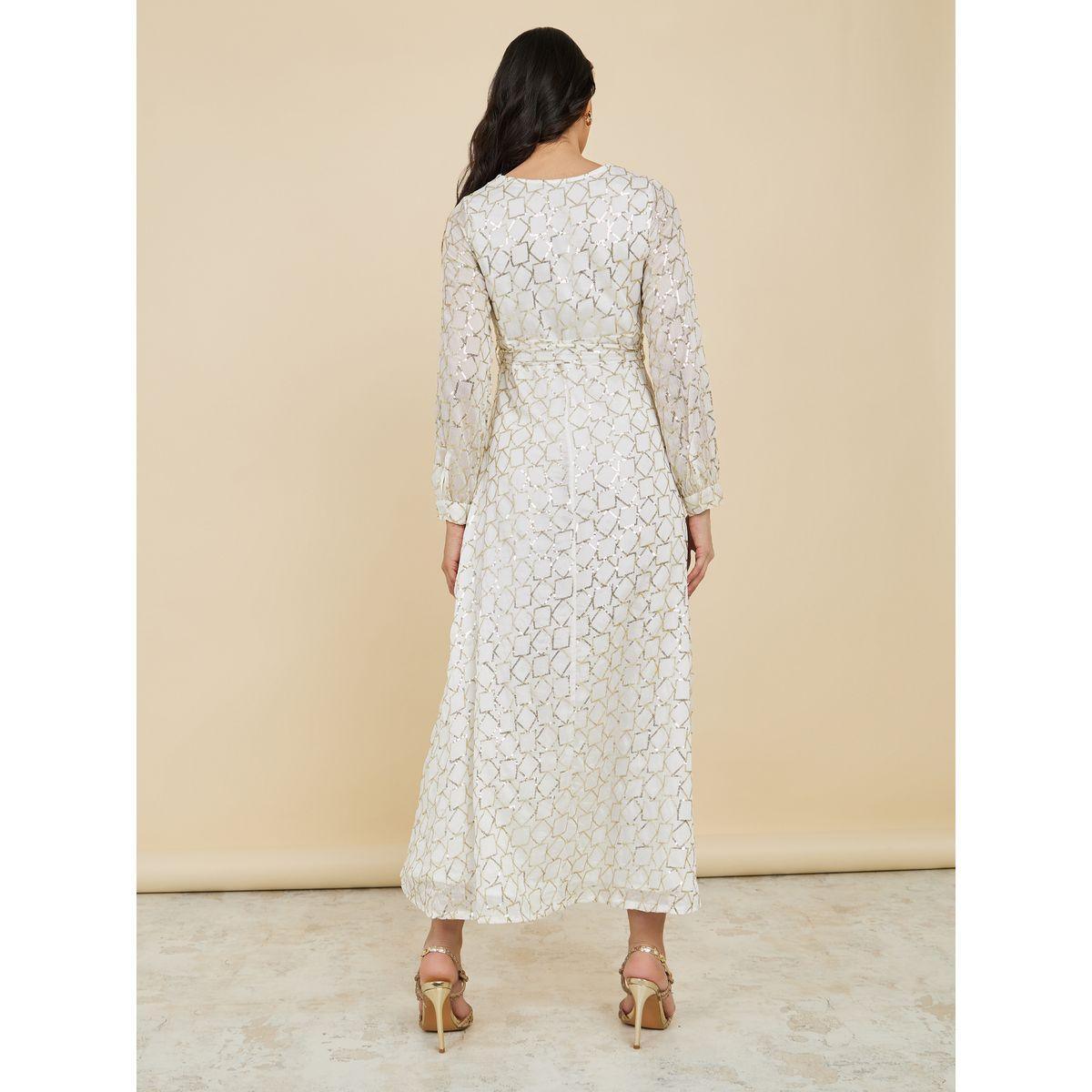 فستان طويل مزين بالترتر مع حزام-women-clothing-dresses-image-4