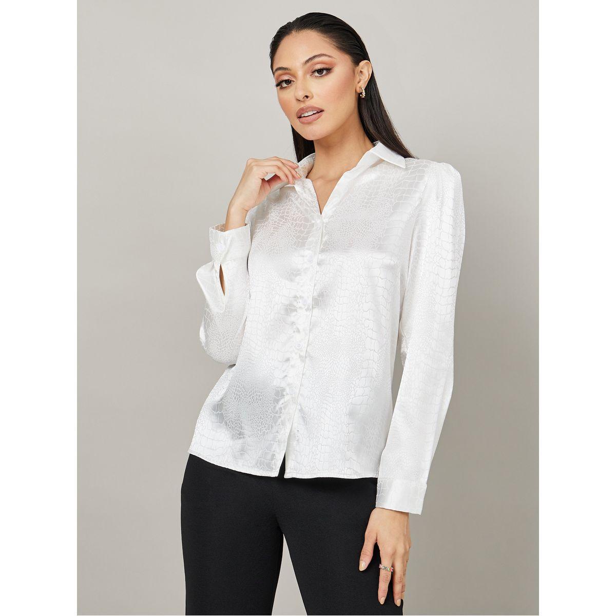 Styli Long Sleeves Textured Jacquard Regular Fit Shirt-women-clothing-shirtsandblouses-shirts-image-3