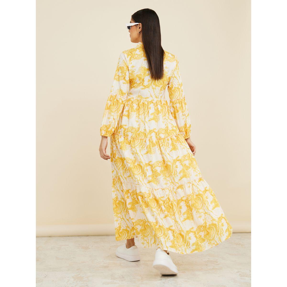Styli Marble Print Tiered Shirt Maxi Dress-women-clothing-dresses-image-4