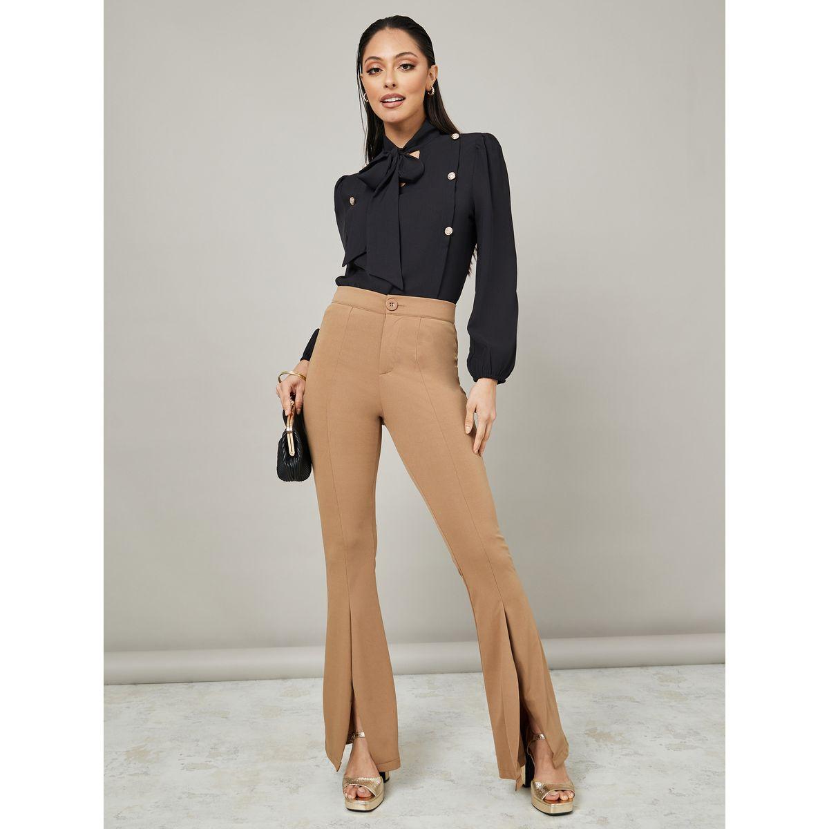 Styli Tie-Up Neck Button Detail Regular Fit Blouse-women-clothing-shirtsandblouses-blouses-image-2