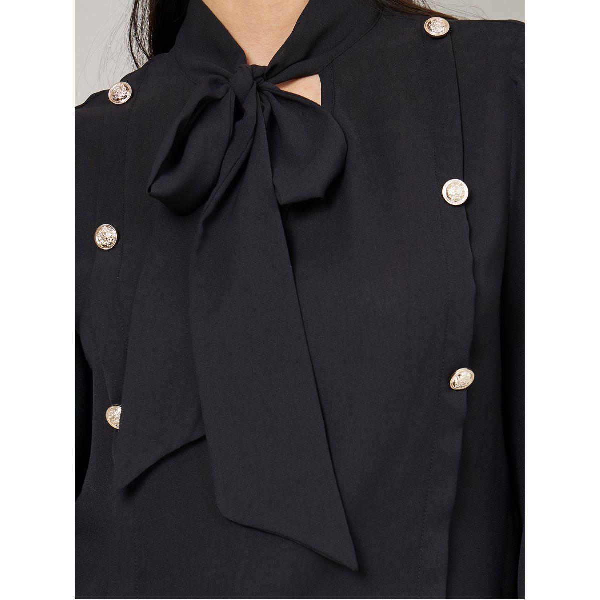 Styli Tie-Up Neck Button Detail Regular Fit Blouse-women-clothing-shirtsandblouses-blouses-image-4
