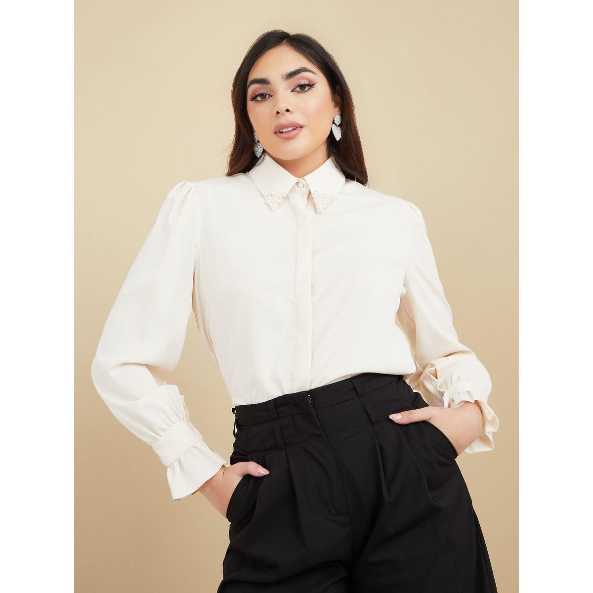بلوزة بأزرار بنمط لؤلؤ صناعي-women-clothing-shirtsandblouses-shirts-image-2