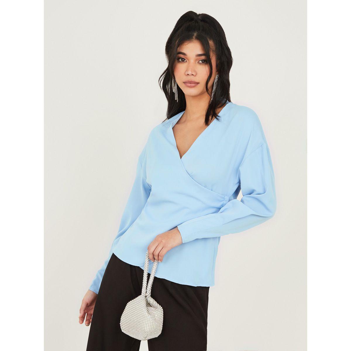 بلوزة بنمط لف وأزرار-women-clothing-shirtsandblouses-blouses-image-1