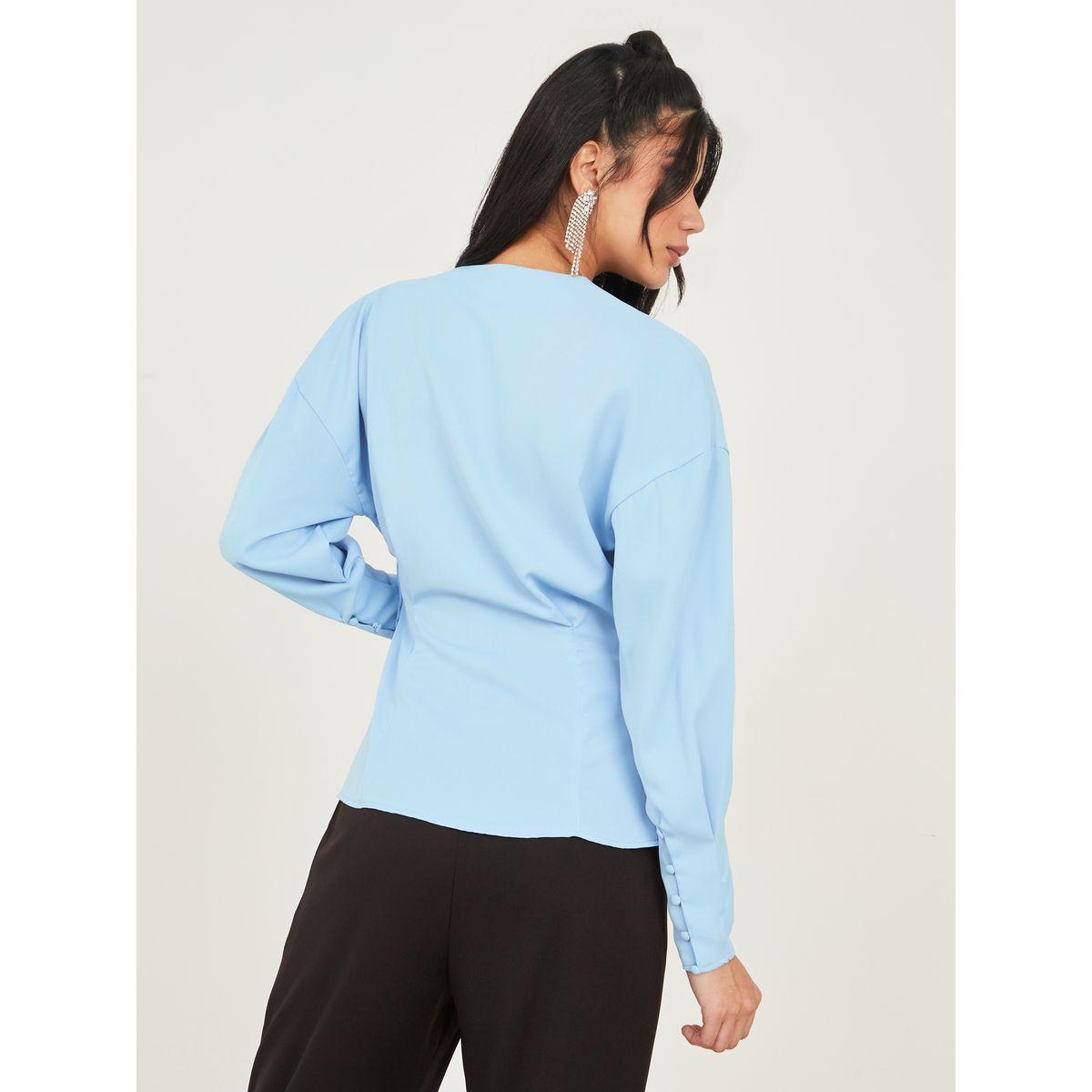 Styli Regular Fit Wrap Front Top with Button Detail-women-clothing-shirtsandblouses-blouses-image-5