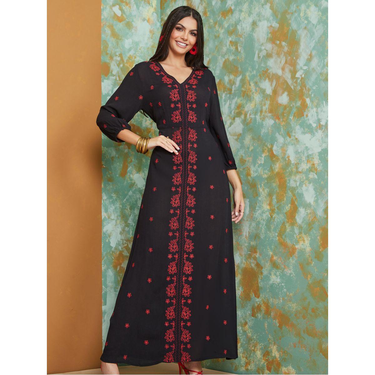 Styli Embroidered A-Line Maxi Dress-women-clothing-dresses-image-2