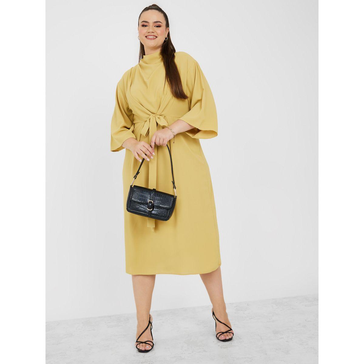 فستان ميدي بربطة خصر امامية-women-clothing-dresses-image-2