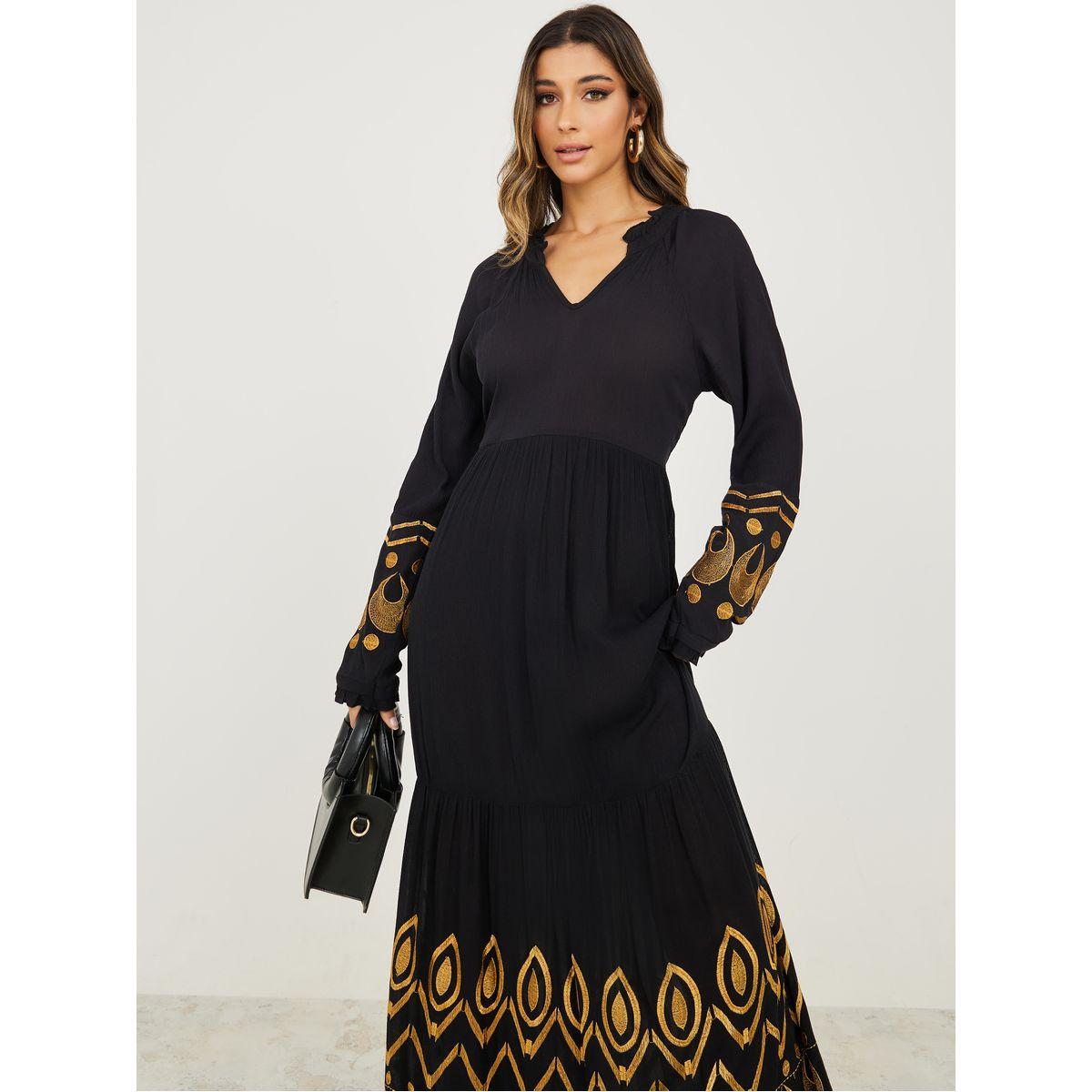 Styli Embroidered A-Line Maxi Dress-women-clothing-dresses-image-2