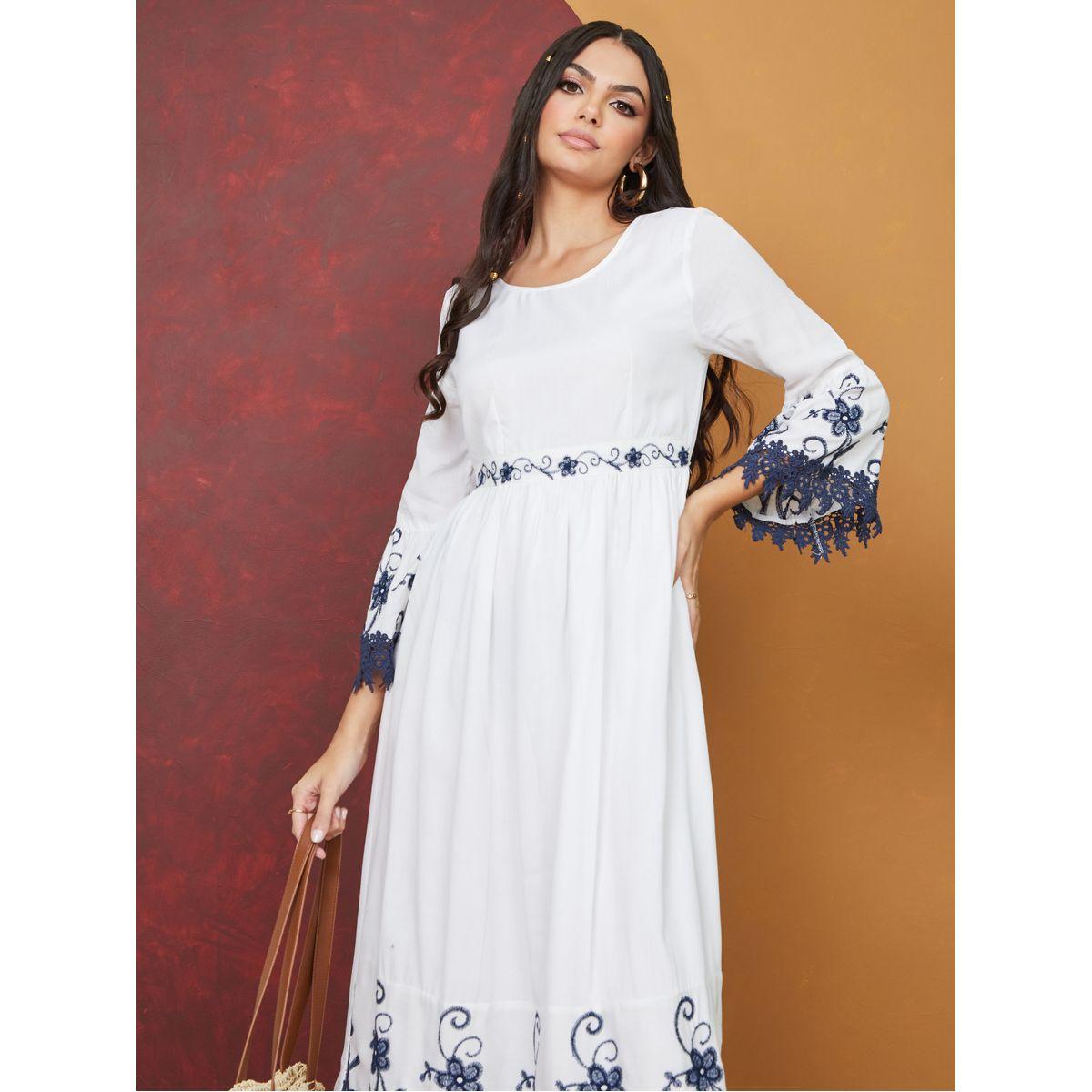 فستان ميدي بتفاصيل مطرزة-women-clothing-dresses-image-2