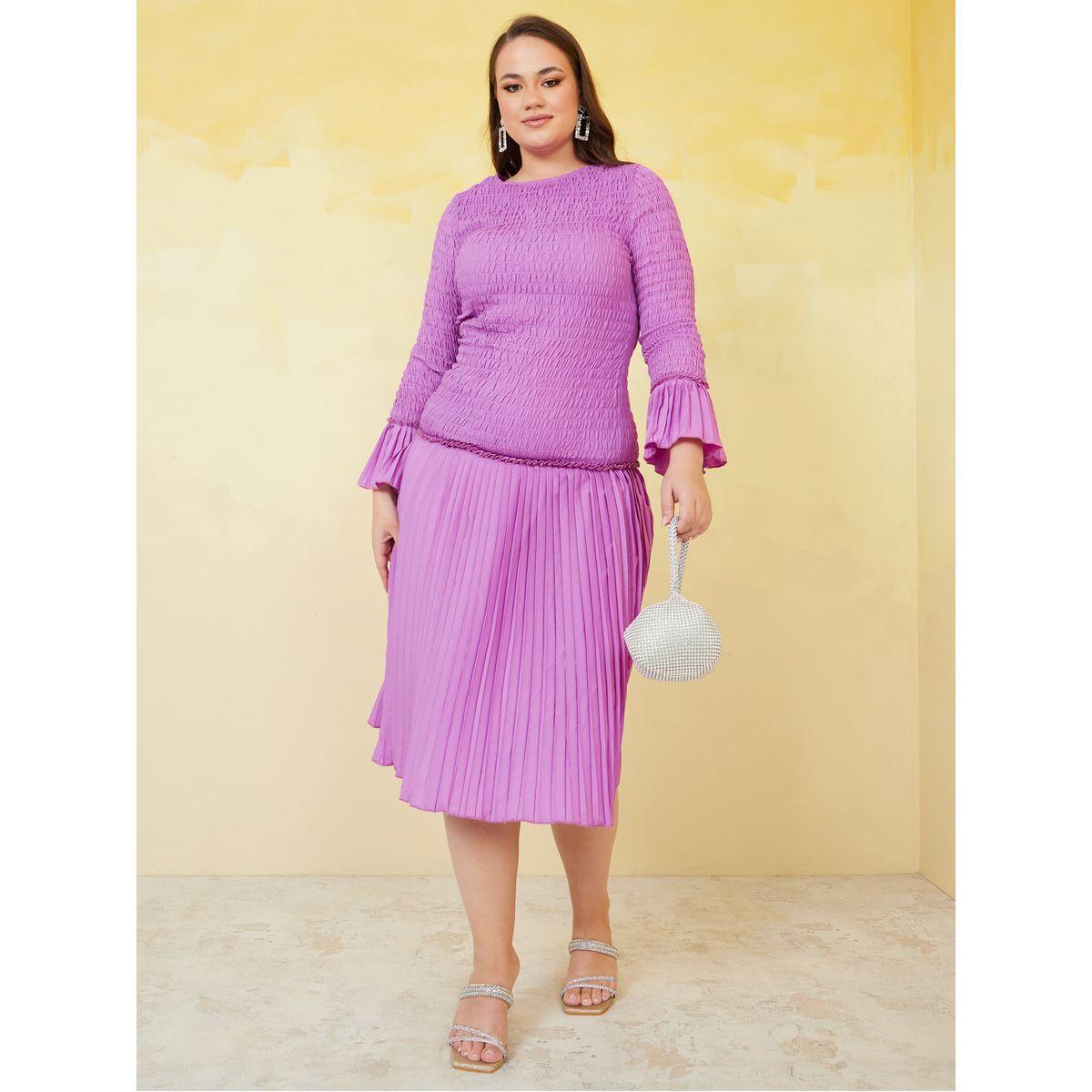 Styli Plus Smocked Accordion Pleated Midi Dress-women-clothing-dresses-image-2