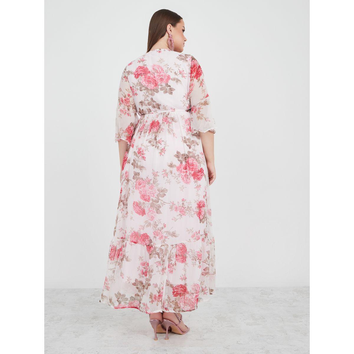 فستان طويل مطبع بزهور مع كسرات-women-clothing-dresses-image-4