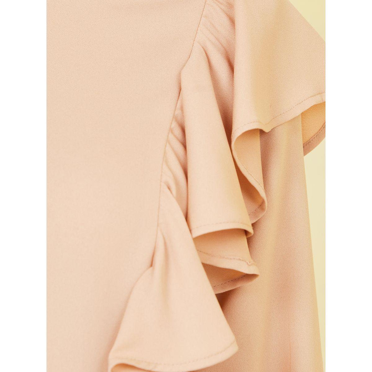 Styli Moss Crepe Frill Round Neck Blouse with Lace Detail-women-clothing-shirtsandblouses-blouses-image-3