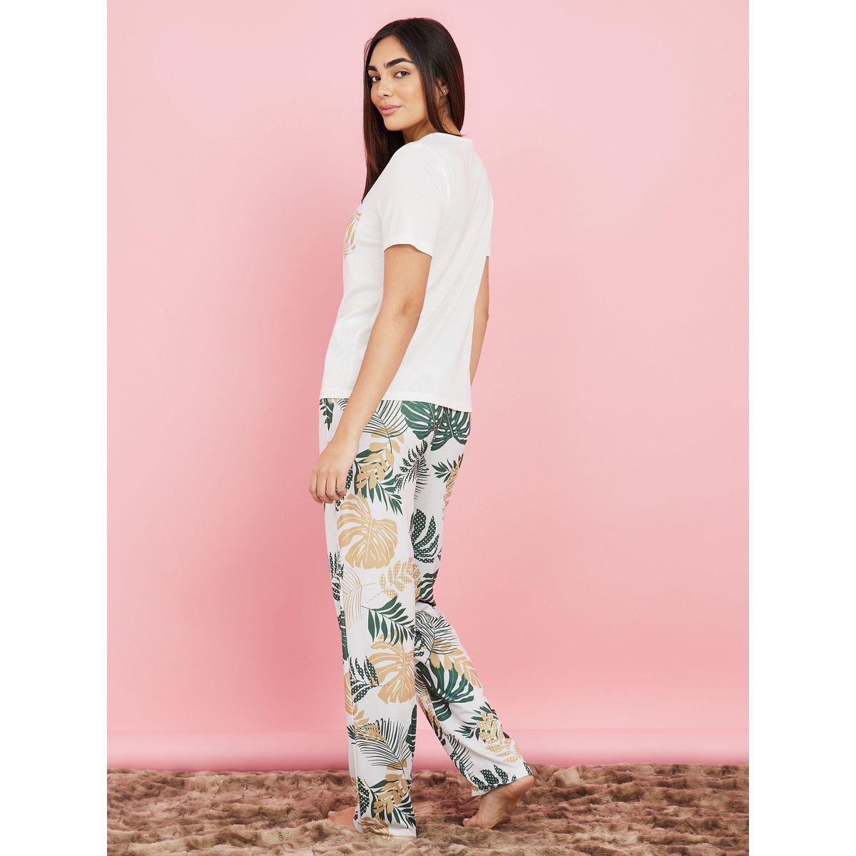 طقم بيجاما من ( تيشيرت + بنطال )-women-clothing-nightwear-pyjamas-longsets-image-5