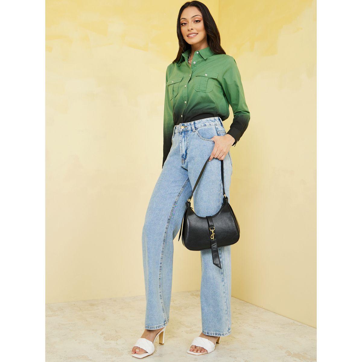 Styli Ombre Print Front Flap Pocket Shirt -women-clothing-shirtsandblouses-shirts-image-2