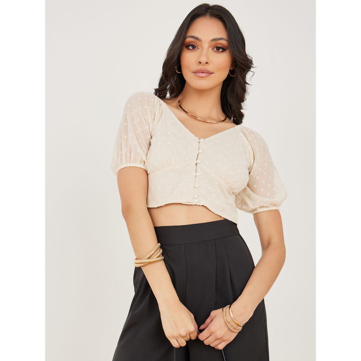 بلوزة قصيرة بأزرار بنمط لؤلؤ-women-clothing-shirtsandblouses-blouses-image-3