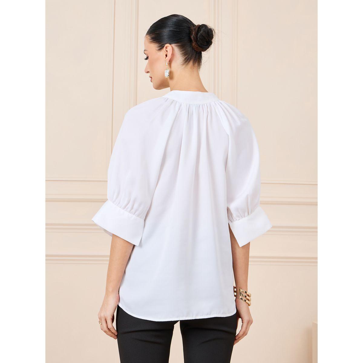 Styli Mandarin Notch Collar Satin Tunic Top-women-clothing-shirtsandblouses-blouses-image-5