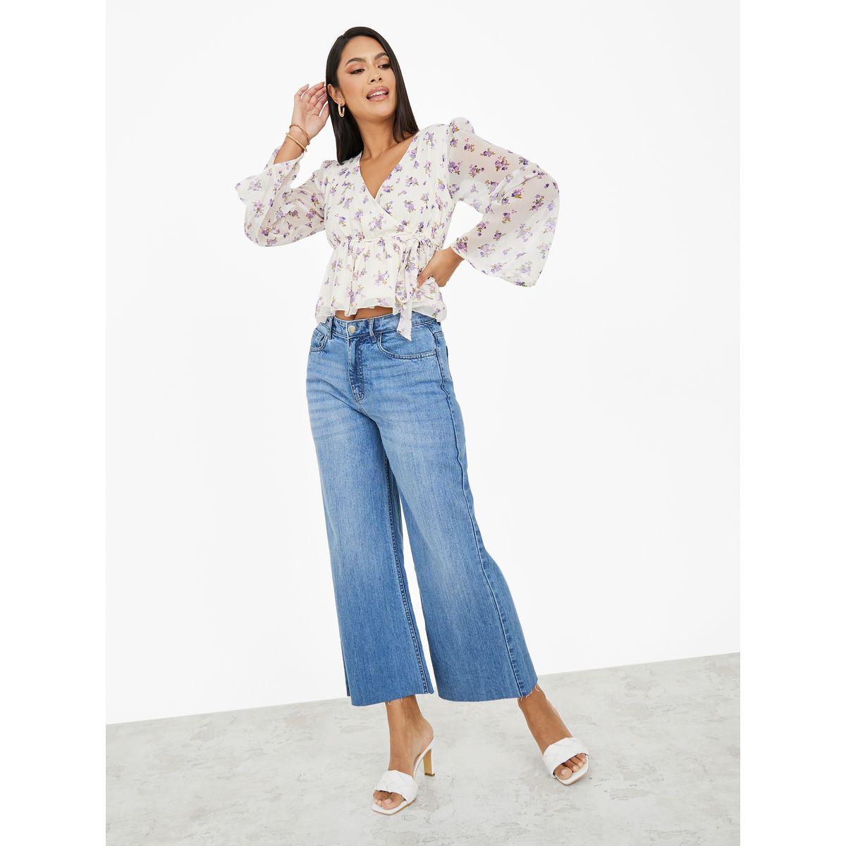Styli Floral Print Chiffon Wrap Peplum Top-women-clothing-shirtsandblouses-blouses-image-2