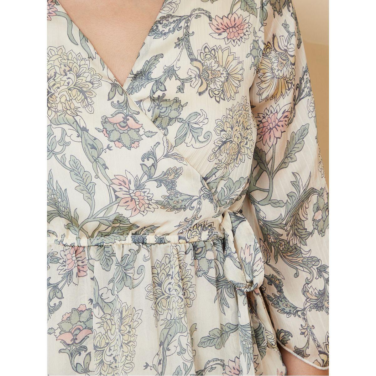 Styli Long Sleeves Floral Print Wrap Blouse with Elasticated Waist-women-clothing-shirtsandblouses-blouses-image-3