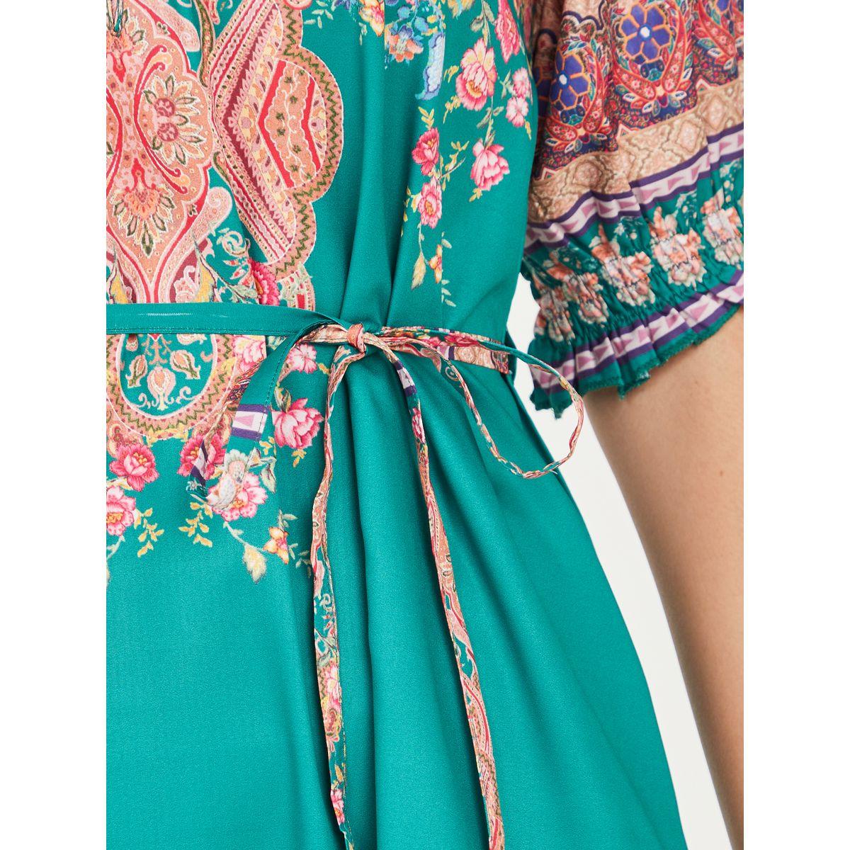 Styli High Neck Border Print A-Line Maxi Dress-women-clothing-dresses-image-3