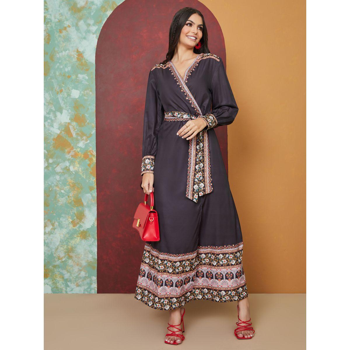 Styli Floral Border Print Wrap Maxi Dress-women-clothing-dresses-image-2