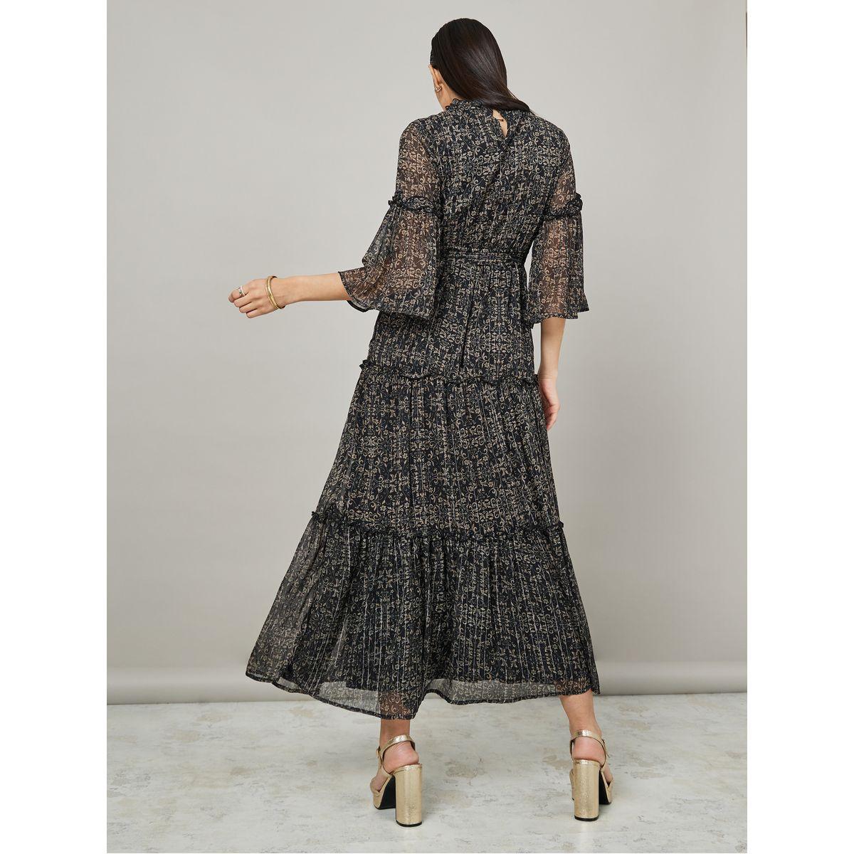Styli Bell Sleeves Floral Print A-Line Maxi Dress-women-clothing-dresses-image-4
