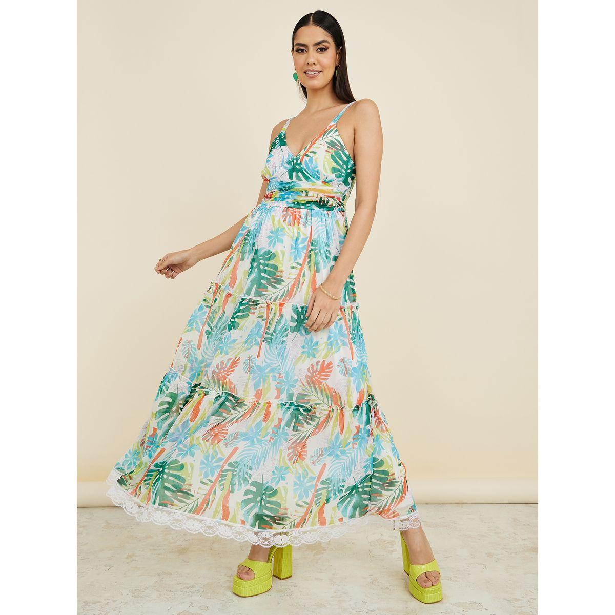 Styli Strappy Tropical Print Tiered Maxi Dress-women-clothing-dresses-image-1