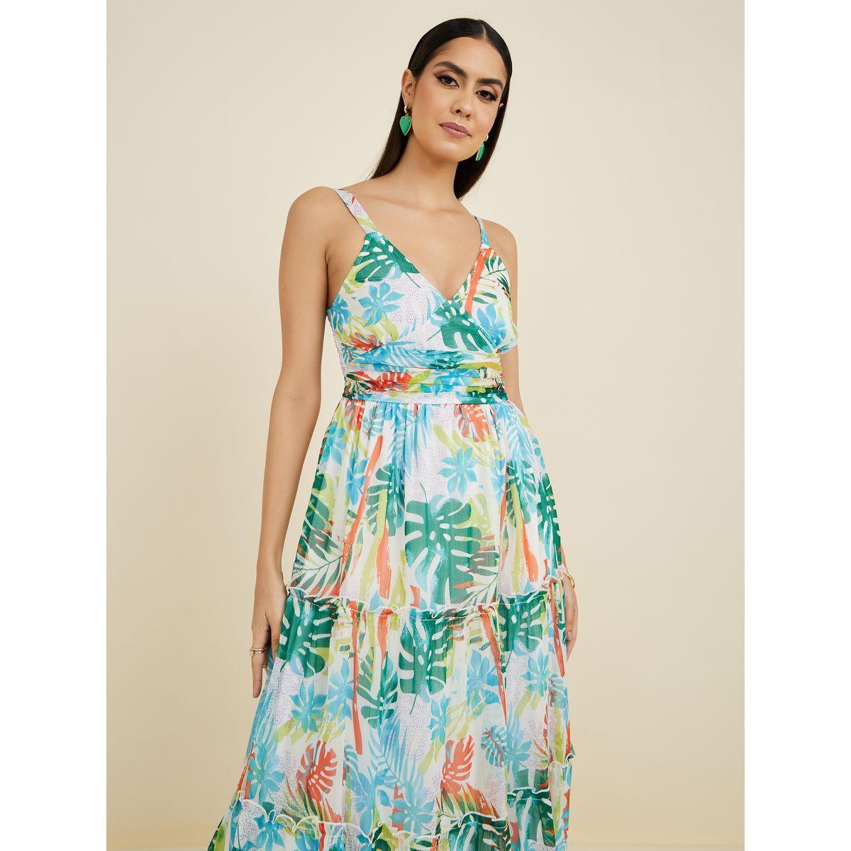 Styli Strappy Tropical Print Tiered Maxi Dress-women-clothing-dresses-image-2