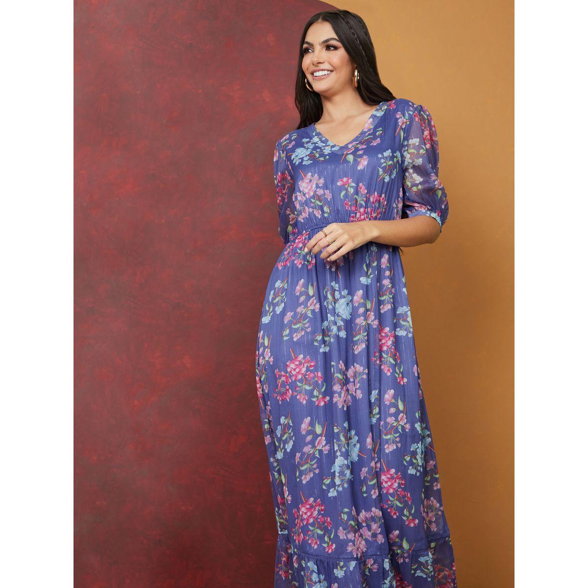 Styli Floral Print A-Line Maxi Dress-women-clothing-dresses-image-2