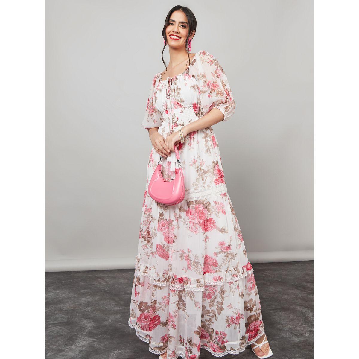 Styli Square Neck Floral Print Tiered Maxi Dress-women-clothing-dresses-image-1