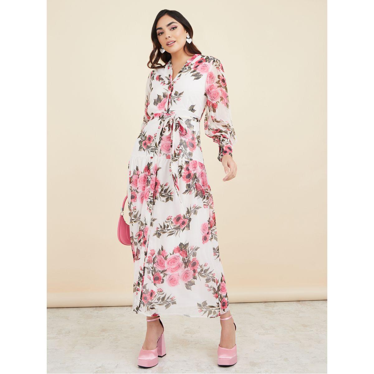 فستان طويل مطبع بزهور-women-clothing-dresses-image-1