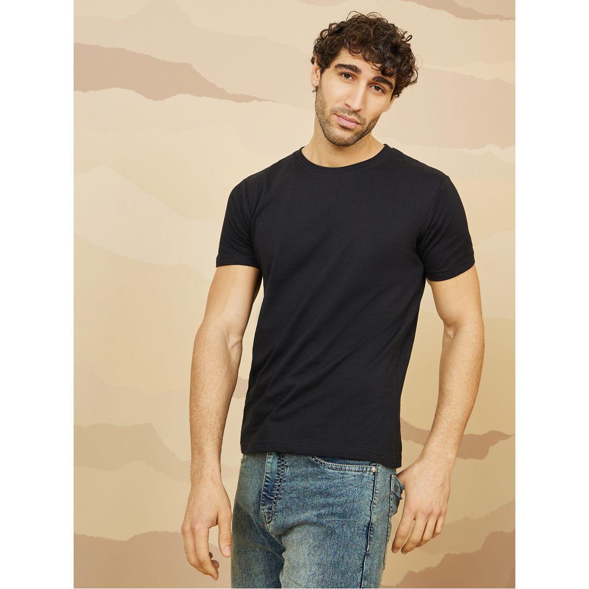 Styli Pack of 5 - Pure Cotton Crew Neck T-Shirt-men-clothing-tshirtsandpolos-tshirts-image-2