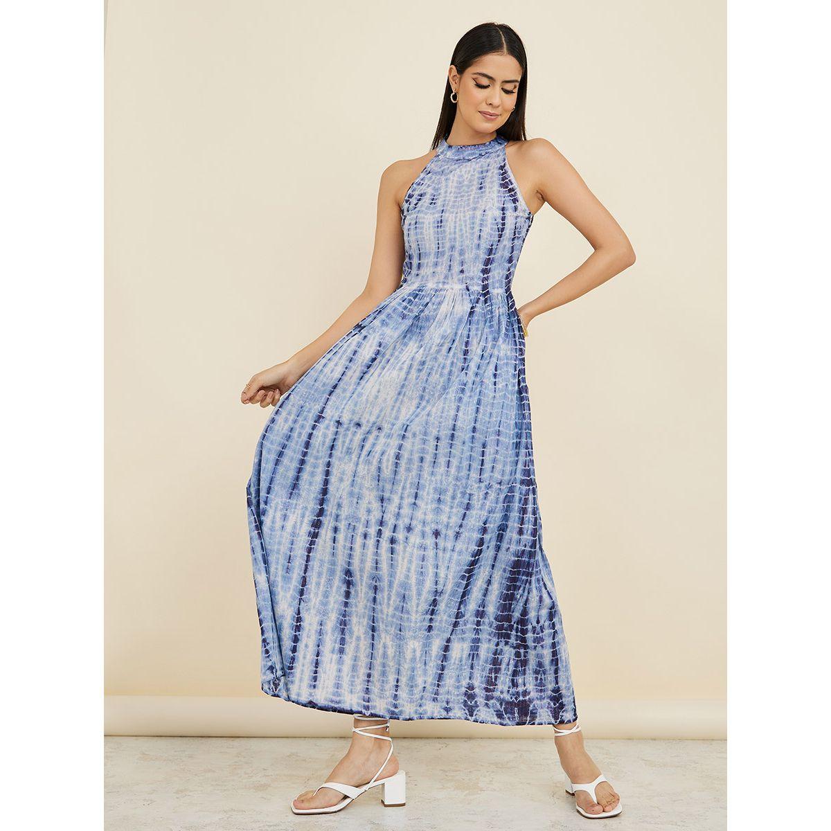 Styli Halter Neck Tie & Dye A-Line Maxi Dress-women-clothing-dresses-image-2