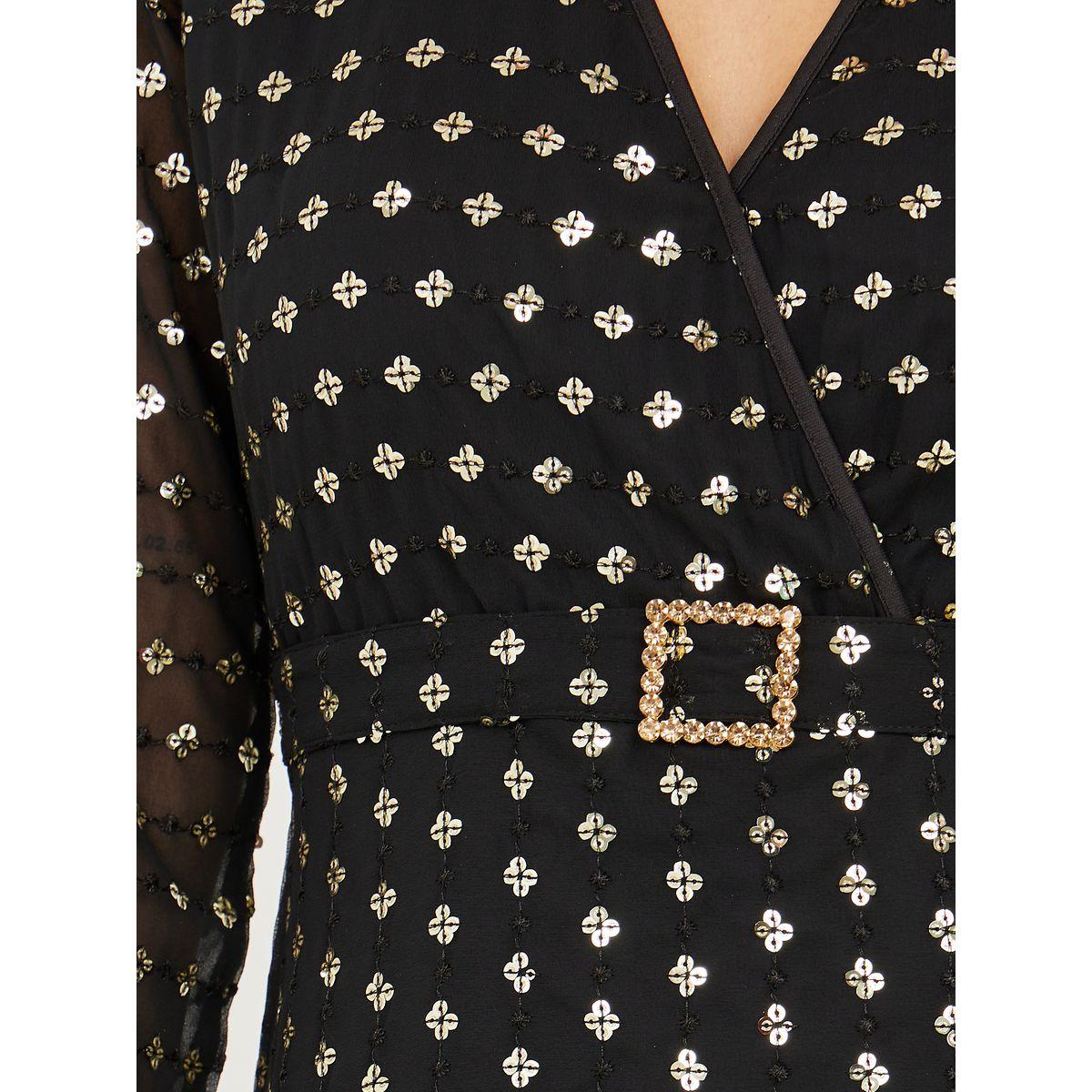 Styli Sequen Detail Buckle Detail Midi Dress-women-clothing-dresses-image-3