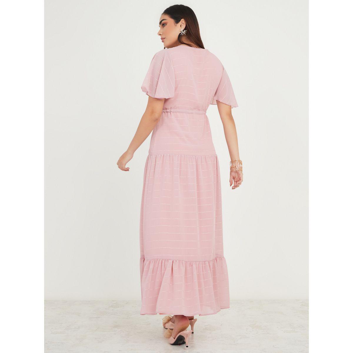 فستان طويل مخطط ومزين بكسرات-women-clothing-dresses-image-4