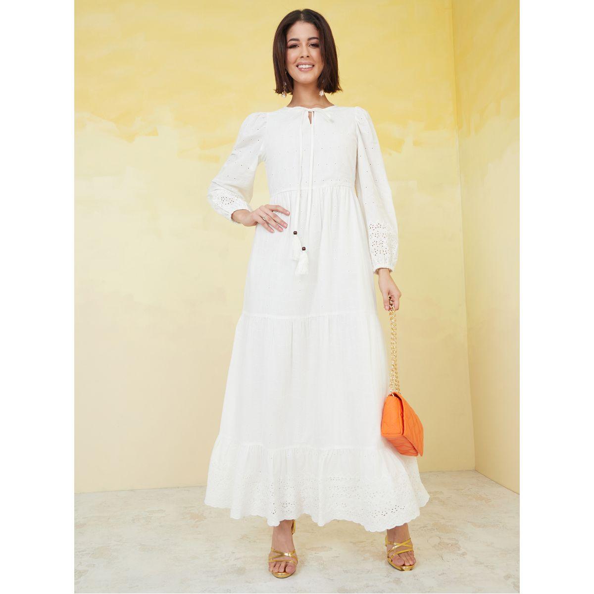 Styli Broderie Tie Up Neck Tiered Maxi Dress-women-clothing-dresses-image-1