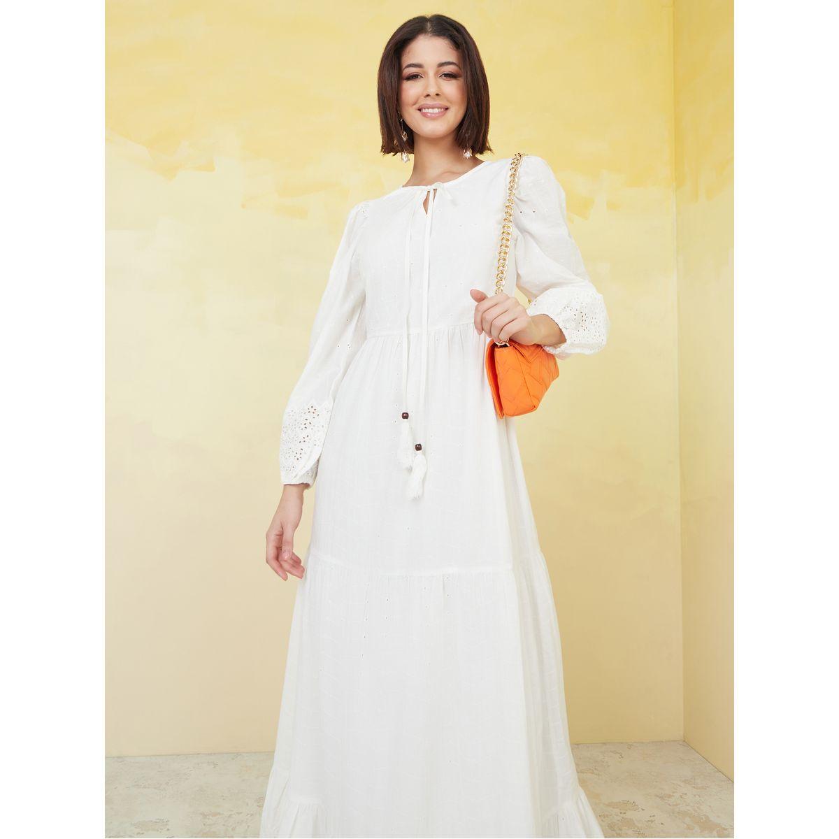 Styli Broderie Tie Up Neck Tiered Maxi Dress-women-clothing-dresses-image-2