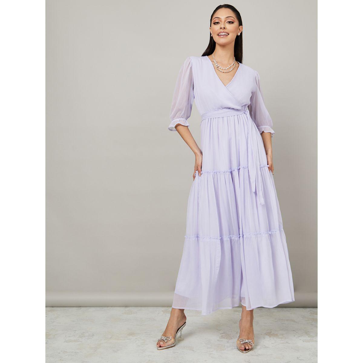 فستان طويل بكسرات مع ربطة خصر-women-clothing-dresses-image-1