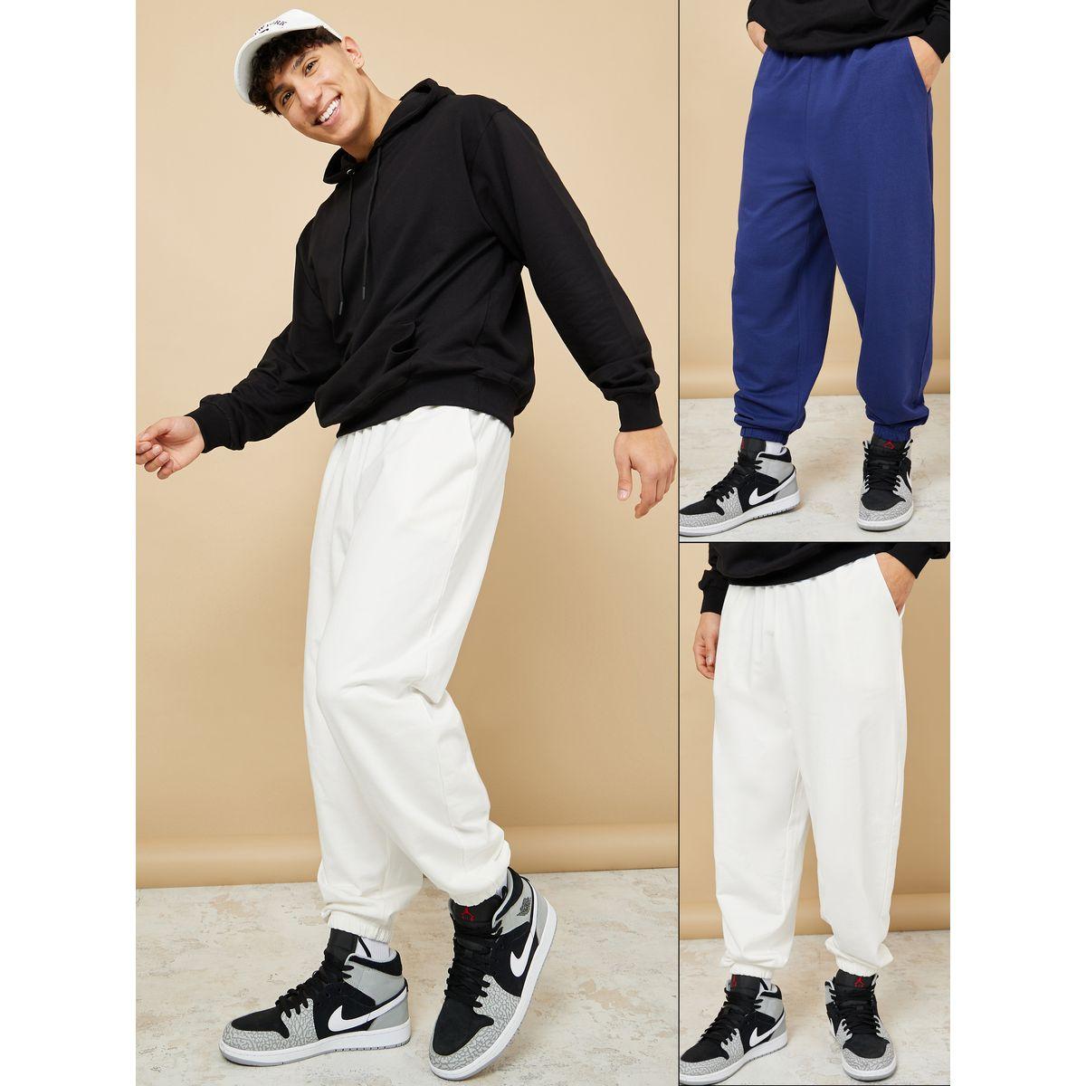 Styli Pack of 2 - Pure Cotton Oversized Joggers-men-clothing-bottoms-joggers-image-1