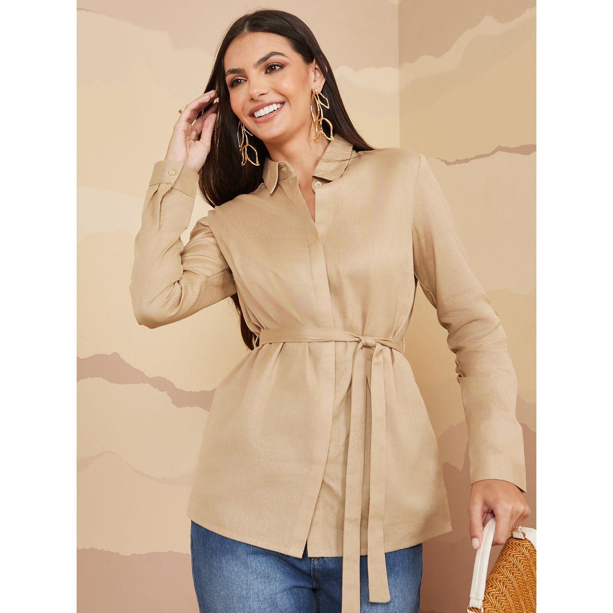 Styli Belted Linen Long Sleeves Shirt-women-clothing-shirtsandblouses-shirts-image-2