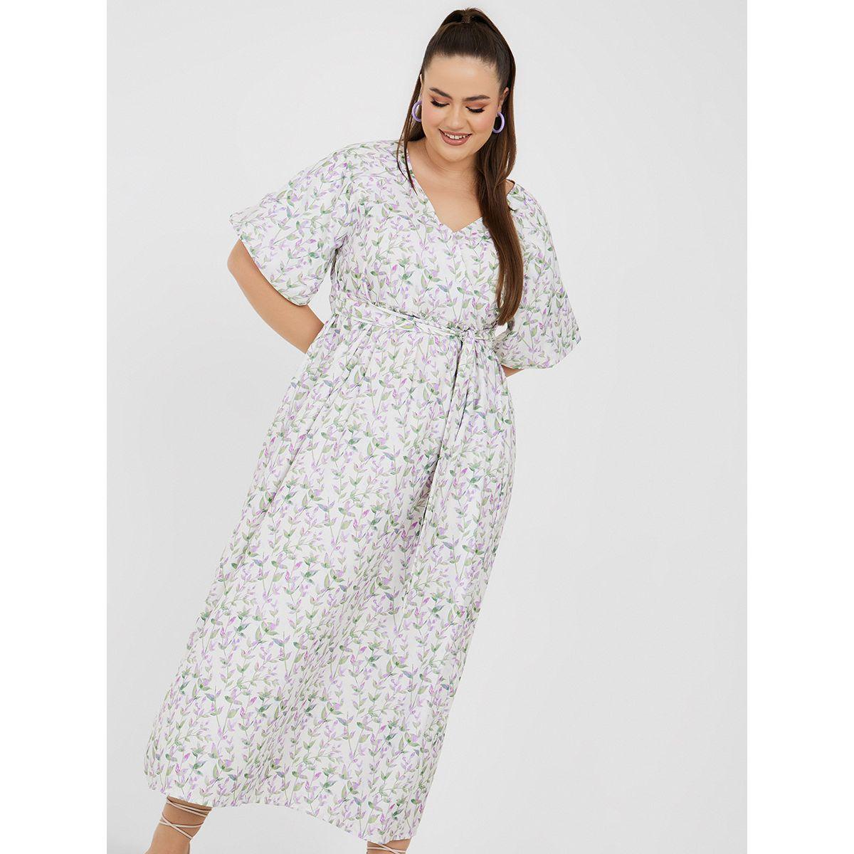 Styli Plus Short Sleeves Floral Print A-Line Maxi Dress-women-clothing-dresses-image-2