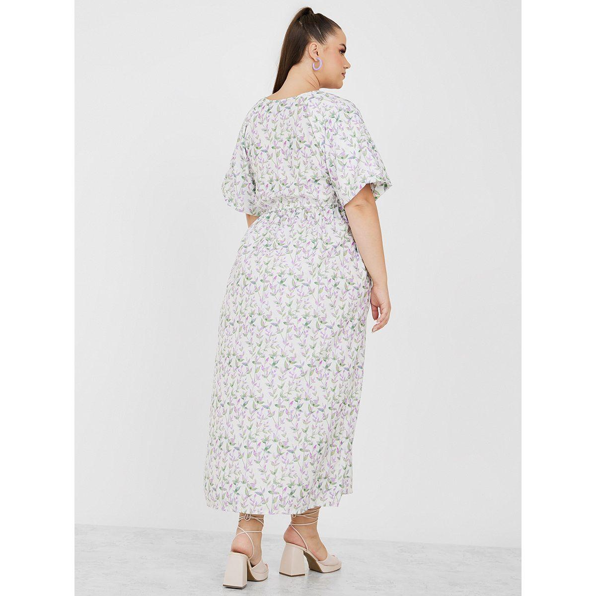 Styli Plus Short Sleeves Floral Print A-Line Maxi Dress-women-clothing-dresses-image-4