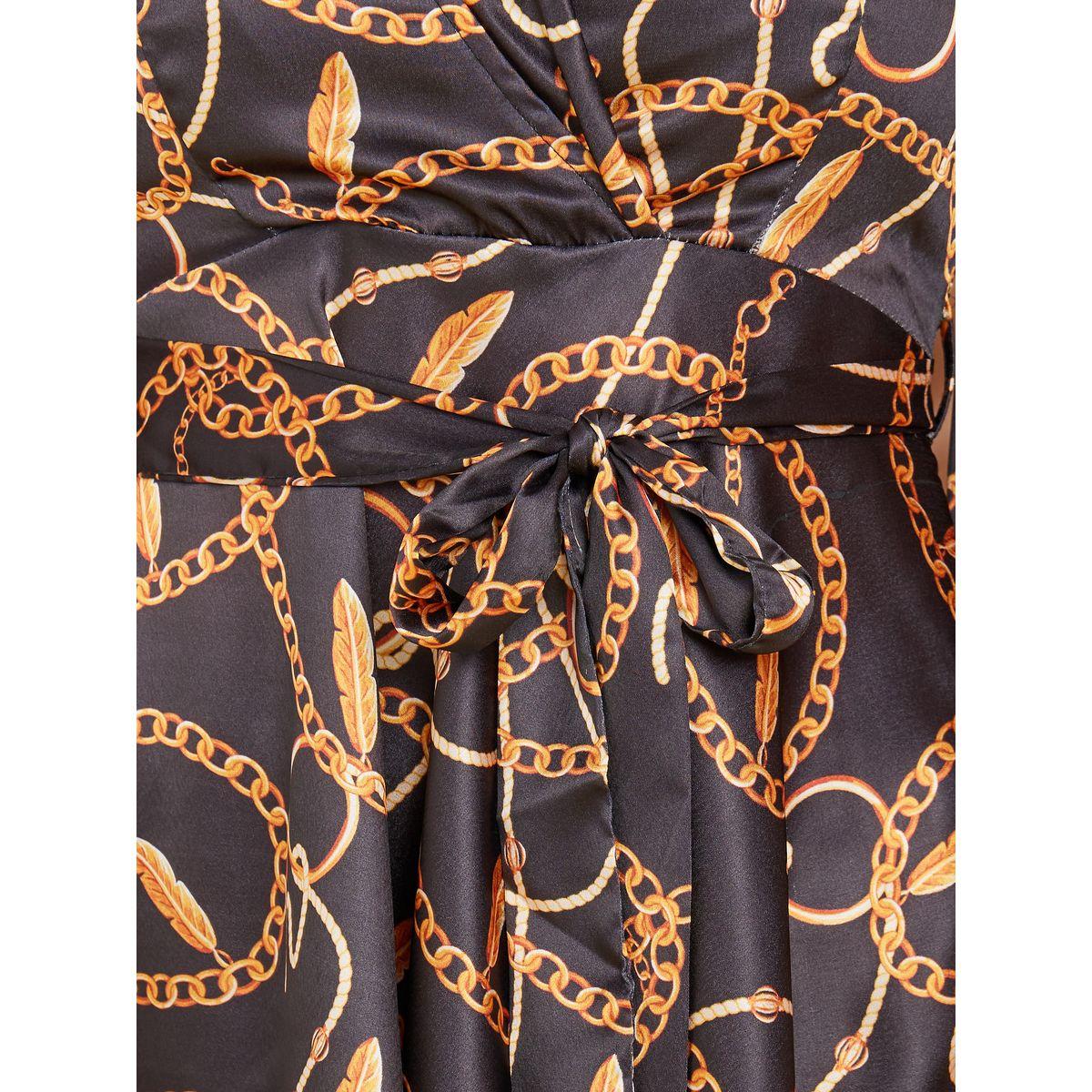 Styli Chain Print 3/4 Sleeve Wrap Top-women-clothing-shirtsandblouses-blouses-image-3