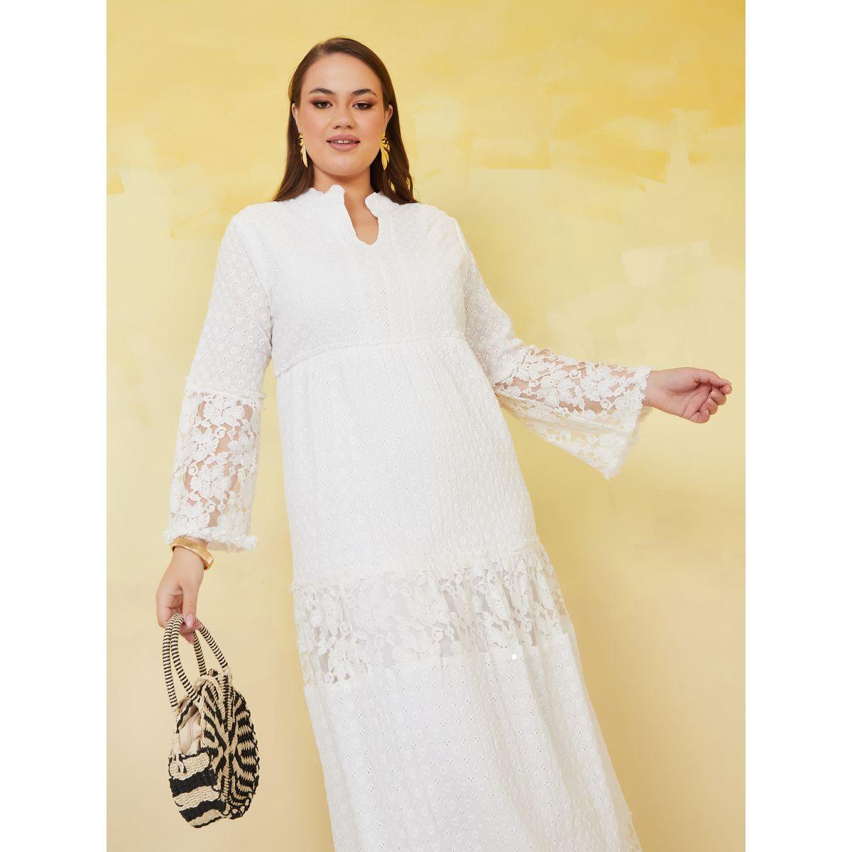 فستن طويل بكسرات وتداخلات دانتيل-women-clothing-dresses-image-2
