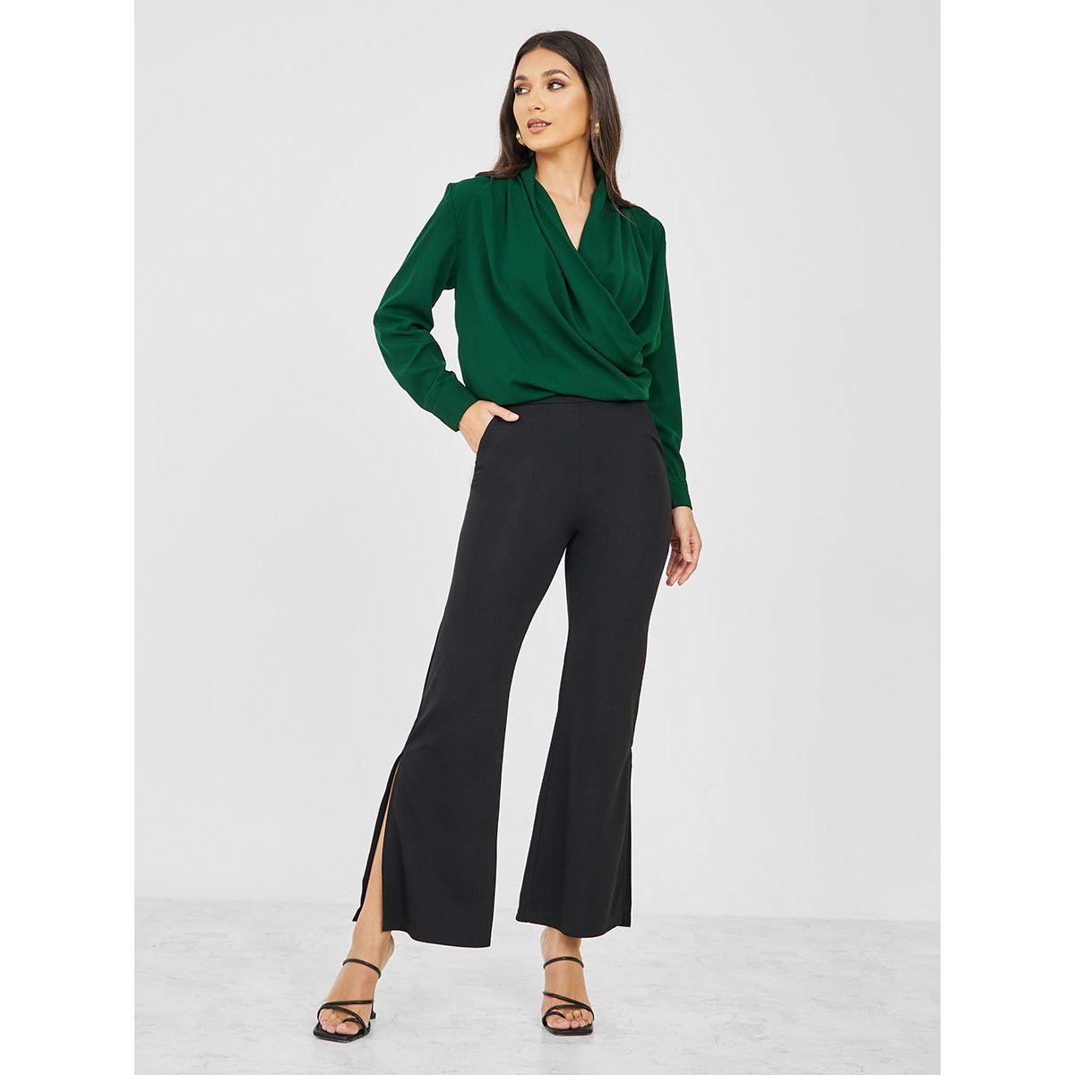 Styli Wrap Front Blouse with Button Cuff-women-clothing-shirtsandblouses-blouses-image-2