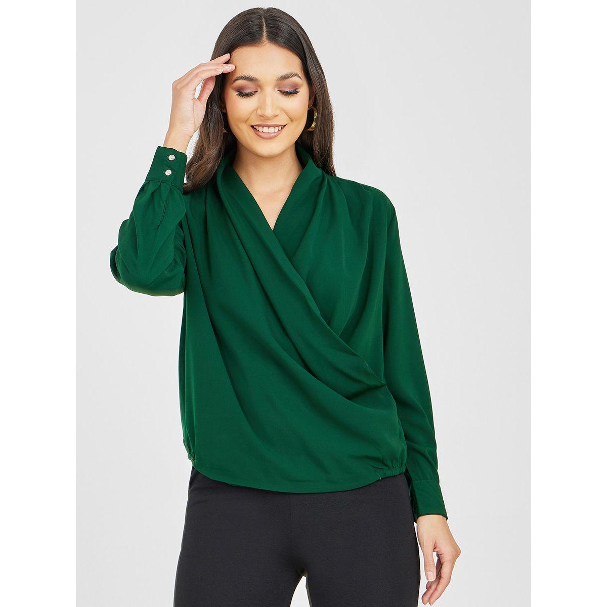 Styli Wrap Front Blouse with Button Cuff-women-clothing-shirtsandblouses-blouses-image-3