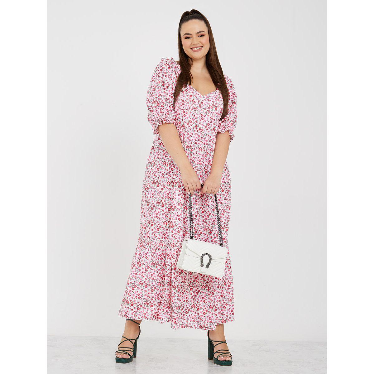 Styli Plus Sweetheart Neck Floral Print A-Line Maxi Dress-women-clothing-dresses-image-1