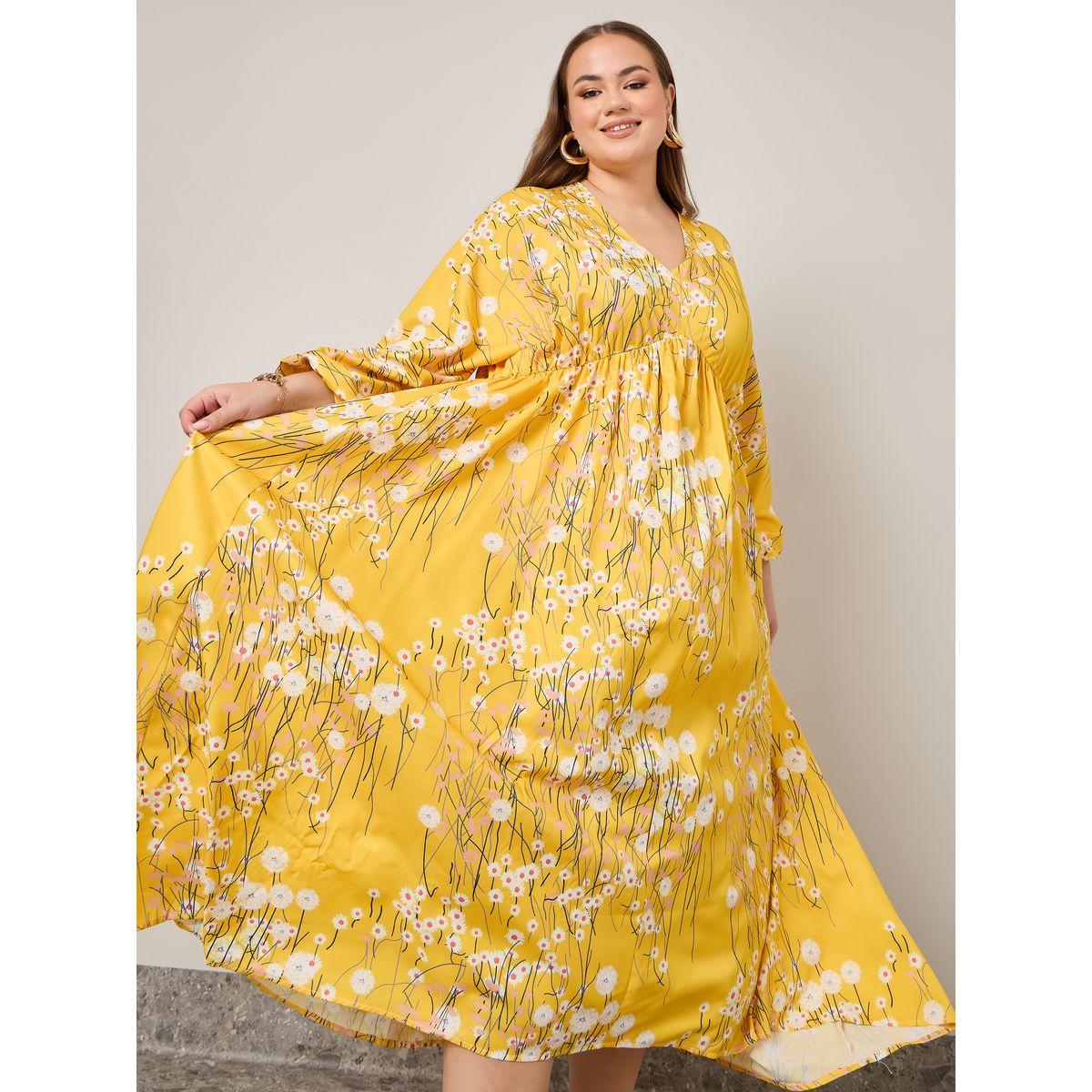 فستان طويل مطبع بطبعة زهور-women-clothing-dresses-image-2