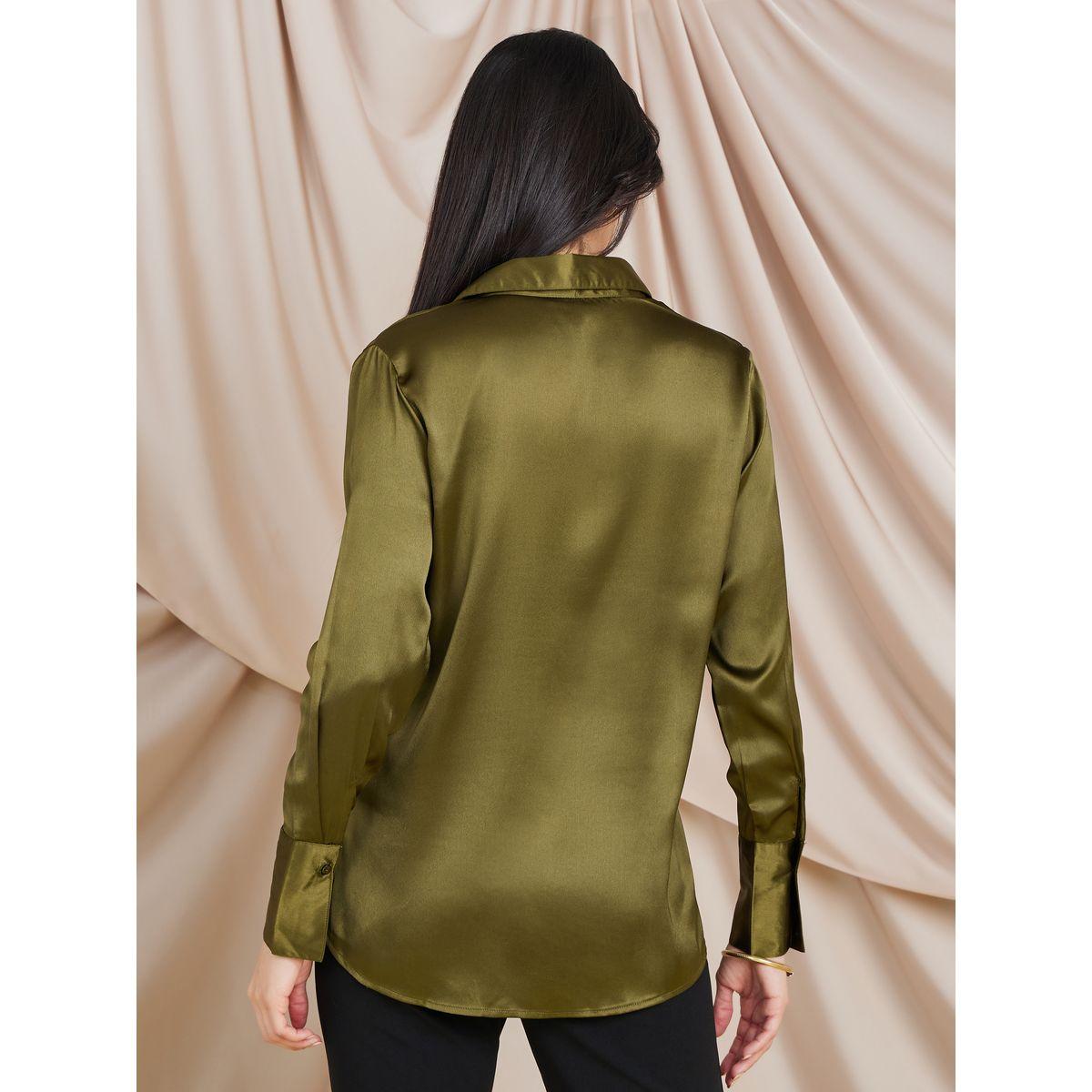 Styli Solid Satin Collared Blouse-women-clothing-shirtsandblouses-blouses-image-5