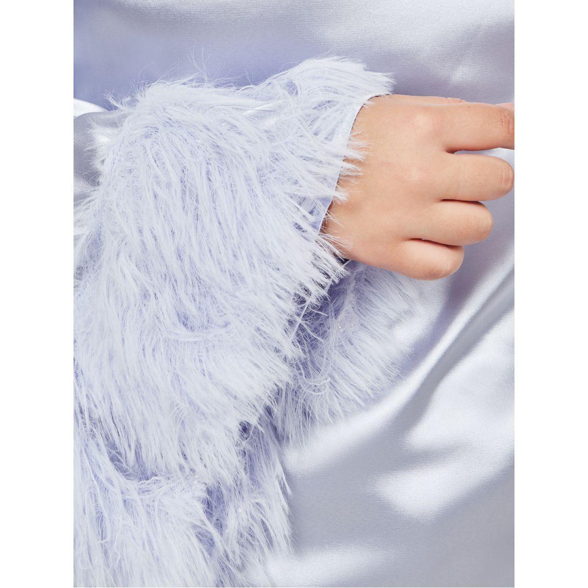 بلوزة ساتان باكمام مزينة بريش صناعي-women-clothing-shirtsandblouses-blouses-image-3