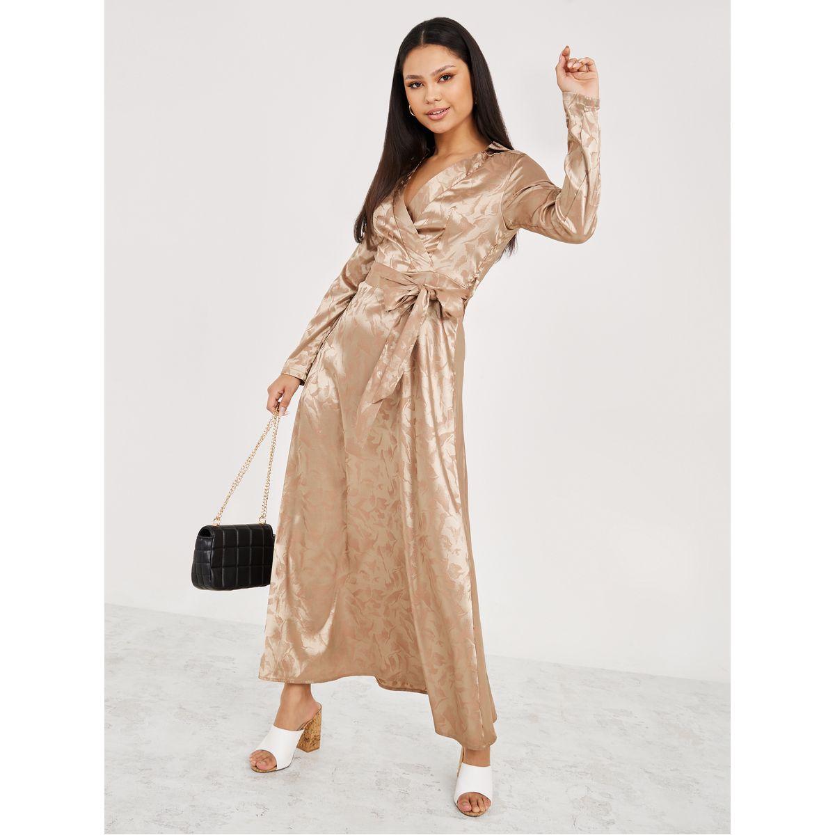 فستان طويل جاكار بأكمام طويلة-women-clothing-dresses-image-2